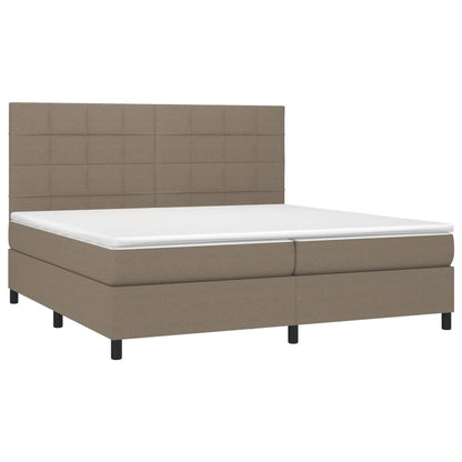 Boxspringbett mit Matratze & LED Taupe 200x200 cm Stoff