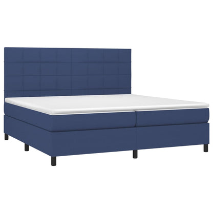 Boxspringbett mit Matratze & LED Blau 200x200 cm Stoff