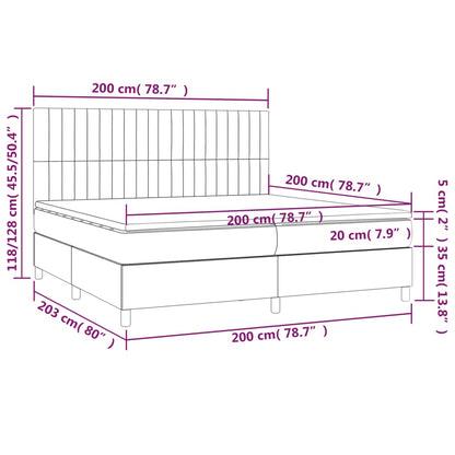 Boxspringbett mit Matratze & LED Taupe 200x200 cm Stoff