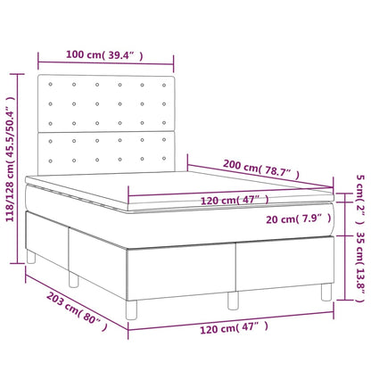 Boxspringbett mit Matratze & LED Schwarz 120x200 cm Stoff