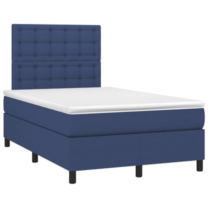 Boxspringbett mit Matratze & LED Blau 120x200 cm Stoff