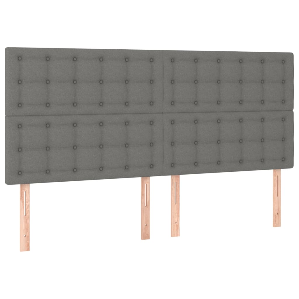 Boxspringbett mit Matratze & LED Dunkelgrau 180x200 cm Stoff