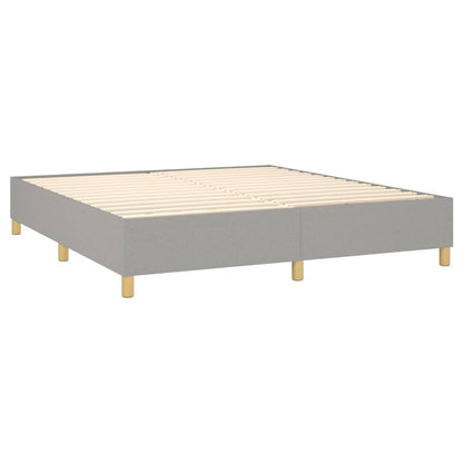 Boxspringbett mit Matratze & LED Hellgrau 160x200 cm Stoff