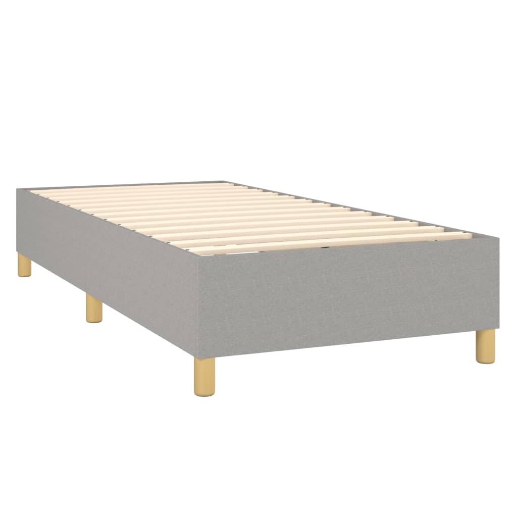 Boxspringbett mit Matratze & LED Hellgrau 90x200 cm Stoff