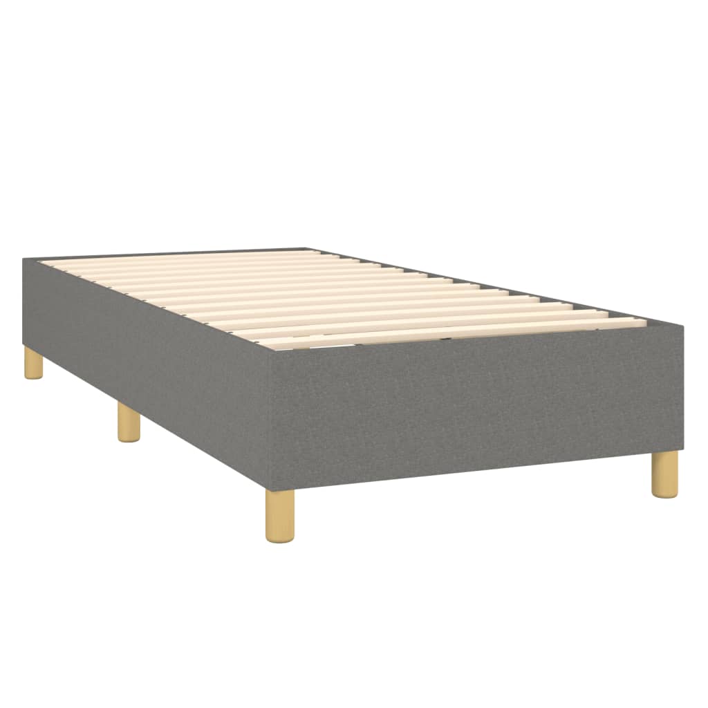 Boxspringbett mit Matratze & LED Dunkelgrau 80x200 cm Stoff