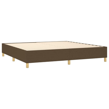 Boxspringbett mit Matratze & LED Dunkelbraun 200x200 cm Stoff