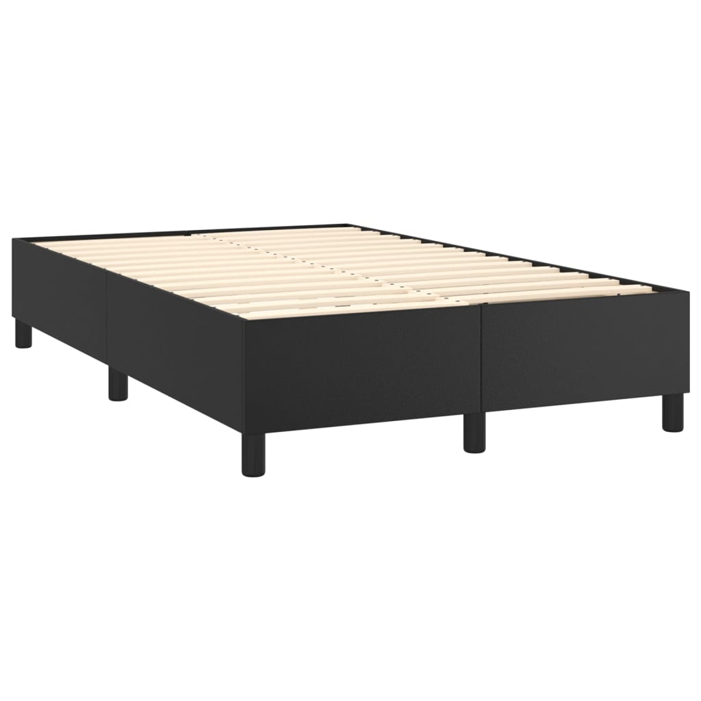 Boxspringbett mit Matratze & LED Schwarz 120x200 cm Kunstleder