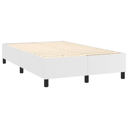 Boxspringbett mit Matratze & LED Weiß 120x200 cm Kunstleder