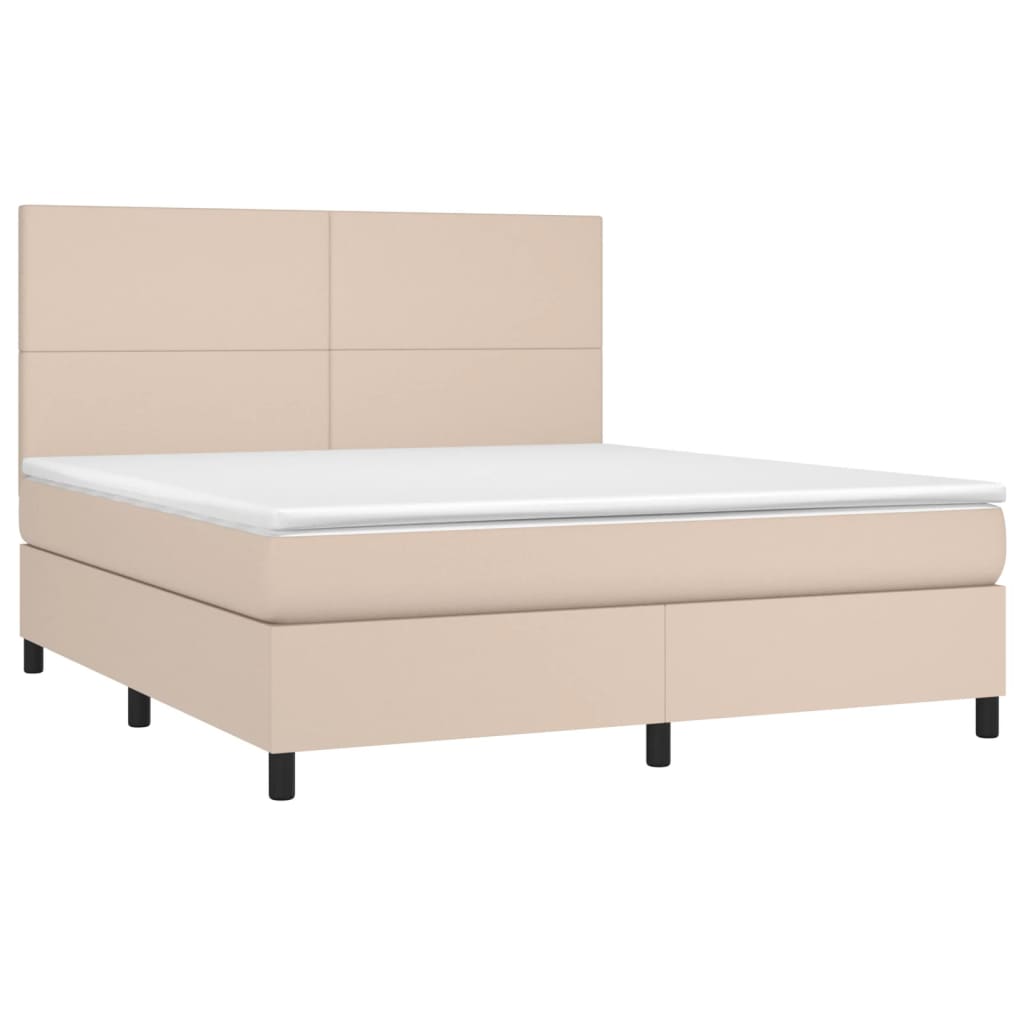 Boxspringbett mit Matratze & LED Cappuccino-Braun 180x200cm