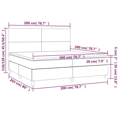 Boxspringbett mit Matratze & LED Schwarz 200x200 cm Kunstleder