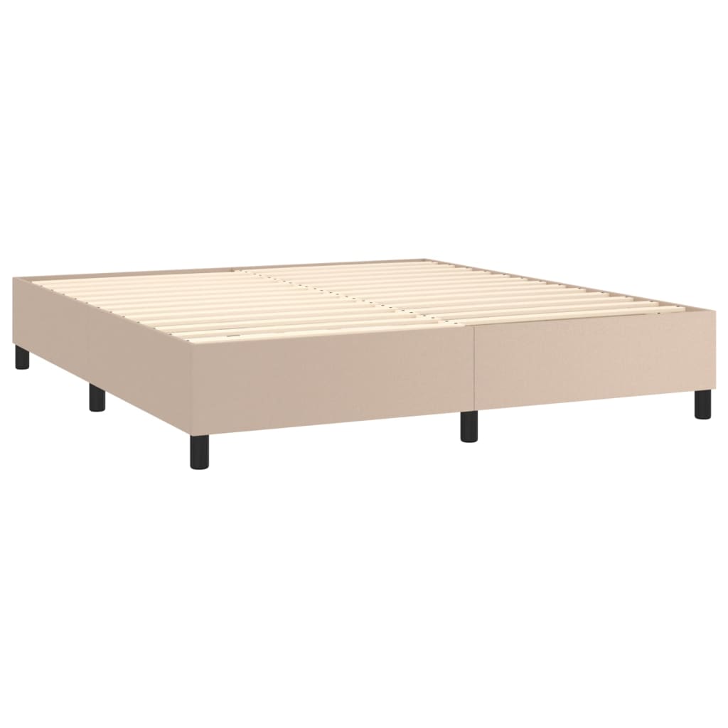 Boxspringbett mit Matratze & LED Cappuccino-Braun 160x200cm