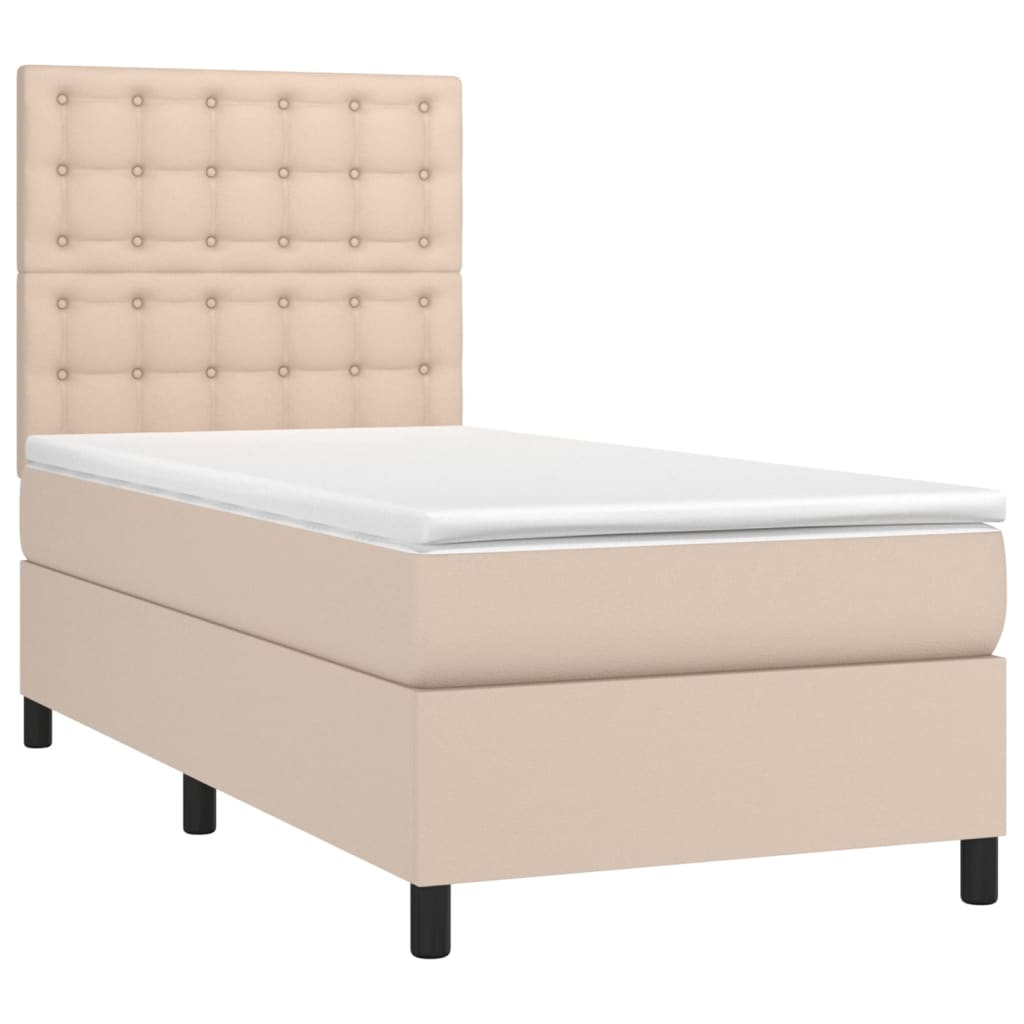 Boxspringbett mit Matratze & LED Cappuccino-Braun 90x190cm