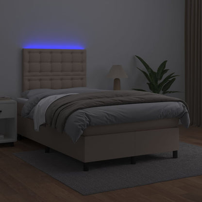 Boxspringbett mit Matratze & LED Cappuccino-Braun 120x200cm