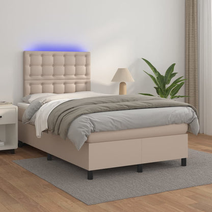 Boxspringbett mit Matratze & LED Cappuccino-Braun 120x200cm