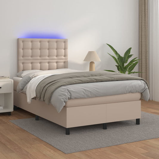 Boxspringbett mit Matratze & LED Cappuccino-Braun 120x200cm