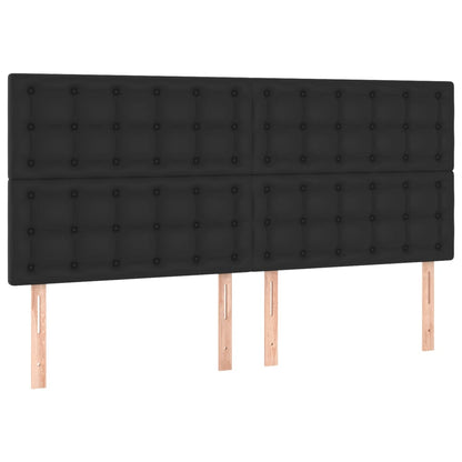 Boxspringbett mit Matratze & LED Schwarz 160x200 cm Kunstleder