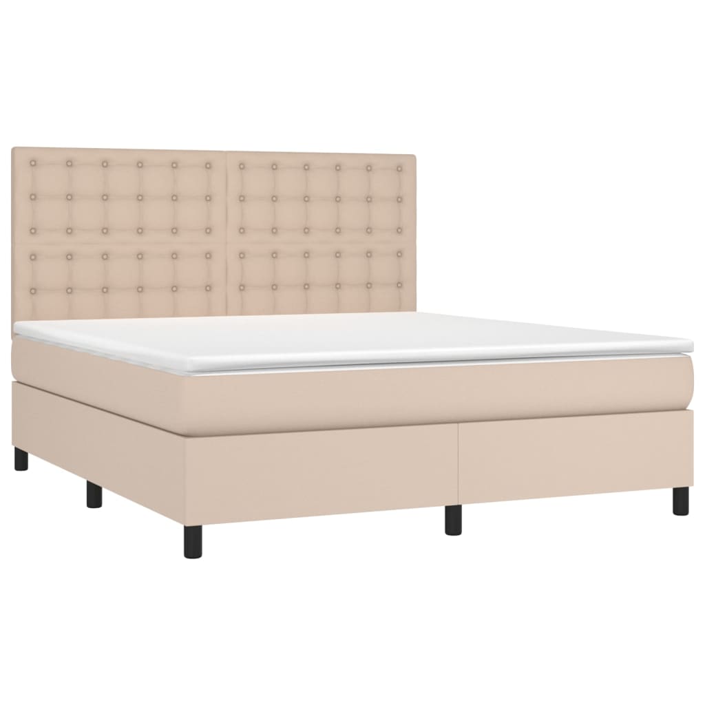 Boxspringbett mit Matratze & LED Cappuccino-Braun 180x200cm