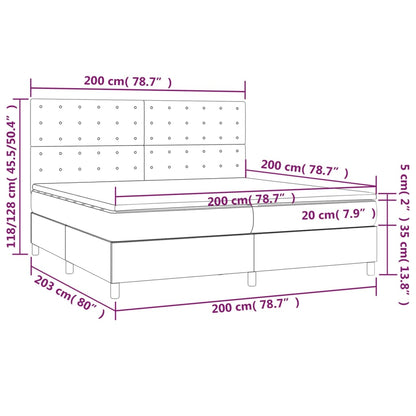 Boxspringbett mit Matratze & LED Schwarz 200x200 cm Kunstleder