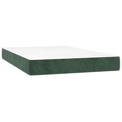 Boxspringbett mit Matratze & LED Dunkelgrün 120x200 cm Samt