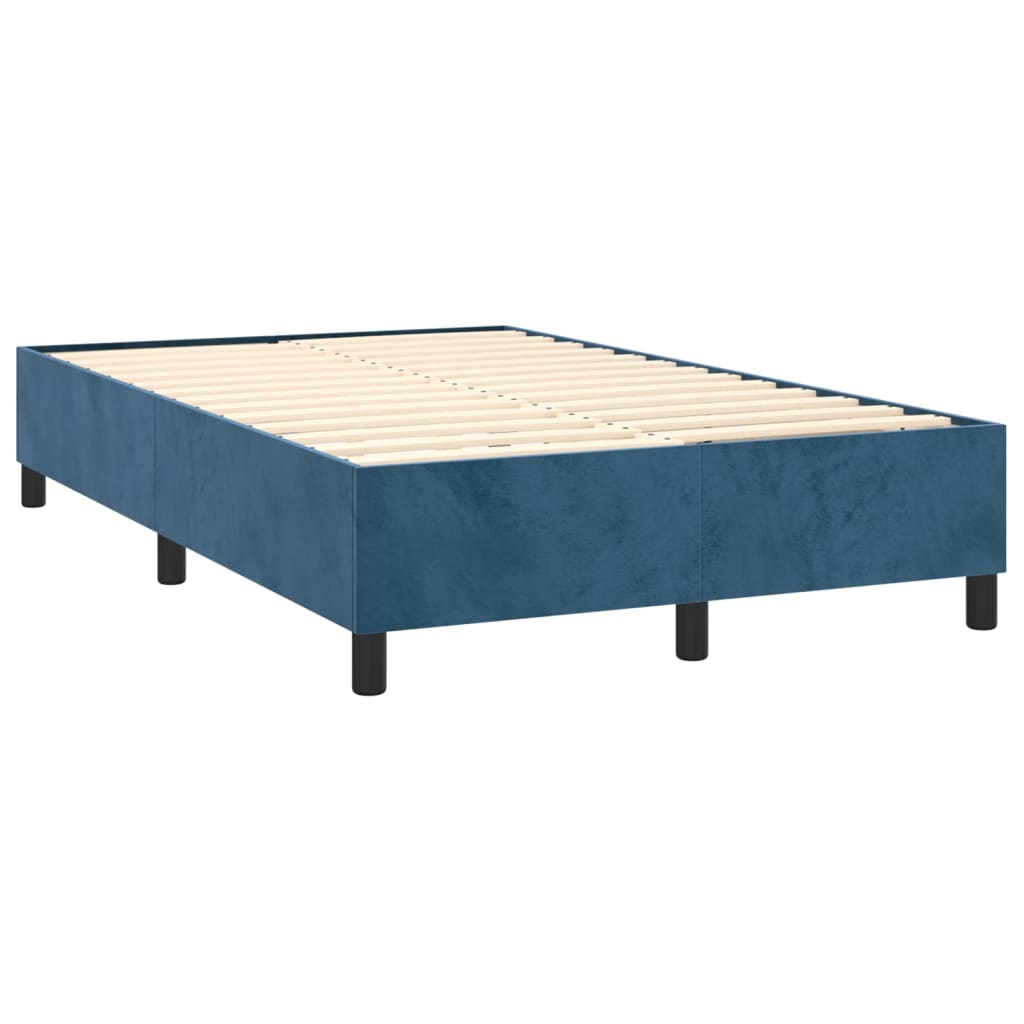 Boxspringbett mit Matratze & LED Dunkelblau 120x200 cm Samt