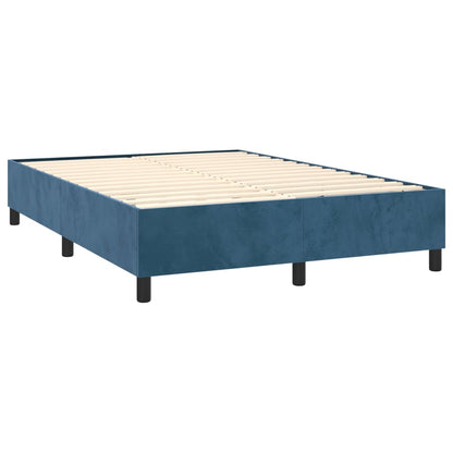 Boxspringbett mit Matratze & LED Dunkelblau 140x200 cm Samt