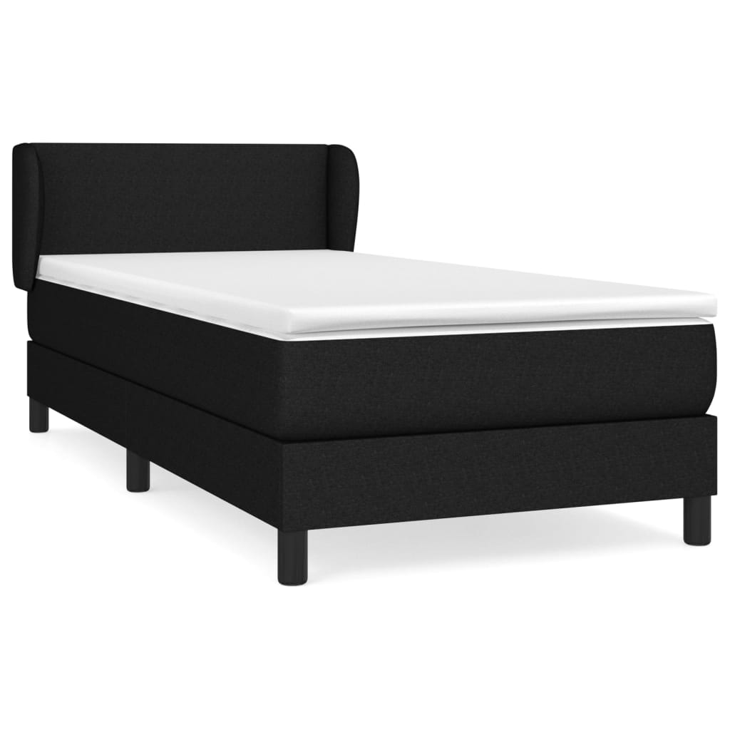 Boxspringbett mit Matratze Schwarz 90x200 cm Stoff