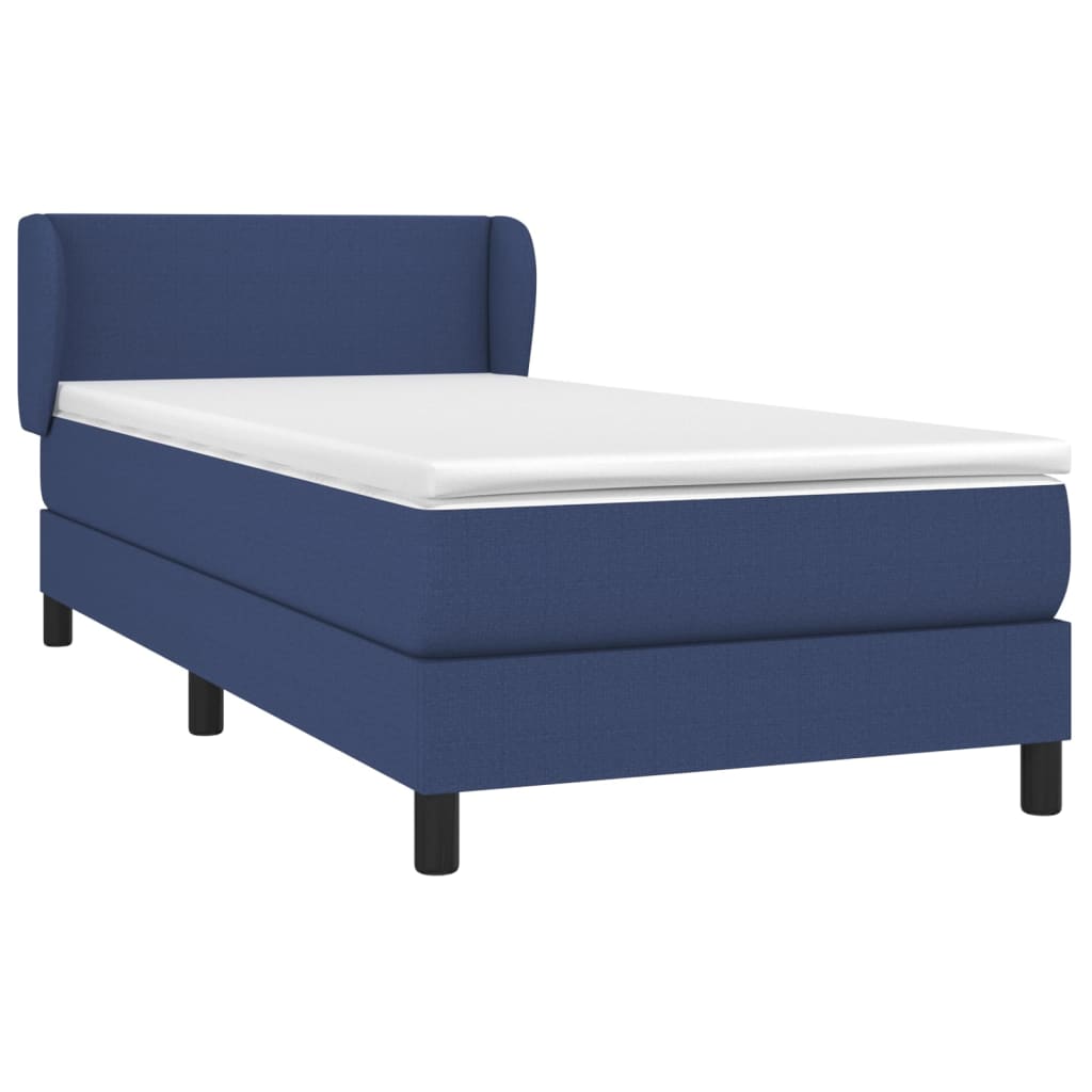 Boxspringbett mit Matratze Blau 90x200 cm Stoff