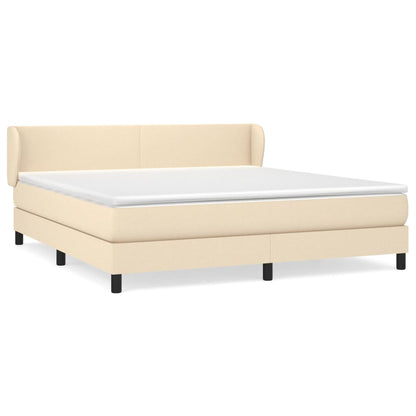 Boxspringbett mit Matratze Creme 160x200 cm Stoff