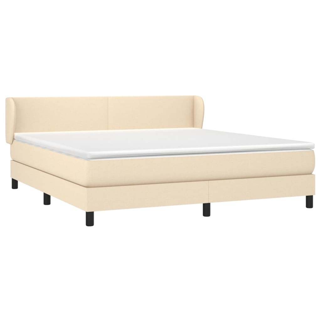 Boxspringbett mit Matratze Creme 160x200 cm Stoff