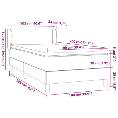 Boxspringbett mit Matratze Grün 100x200 cm Stoff