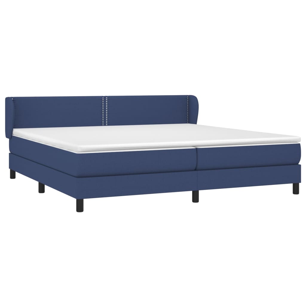 Boxspringbett mit Matratze Blau 200x200 cm Stoff