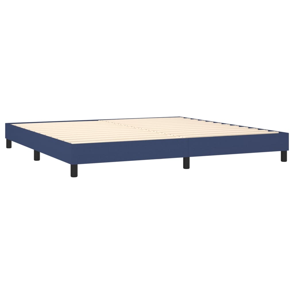 Boxspringbett mit Matratze Blau 200x200 cm Stoff