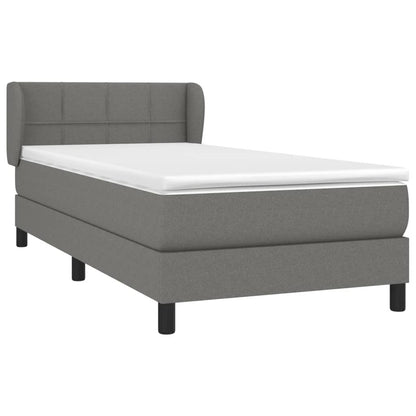 Boxspringbett mit Matratze Dunkelgrau 80x200 cm Stoff