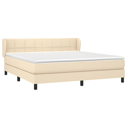 Boxspringbett mit Matratze Creme 160x200 cm Stoff