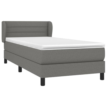 Boxspringbett mit Matratze Dunkelgrau 90x190 cm Stoff