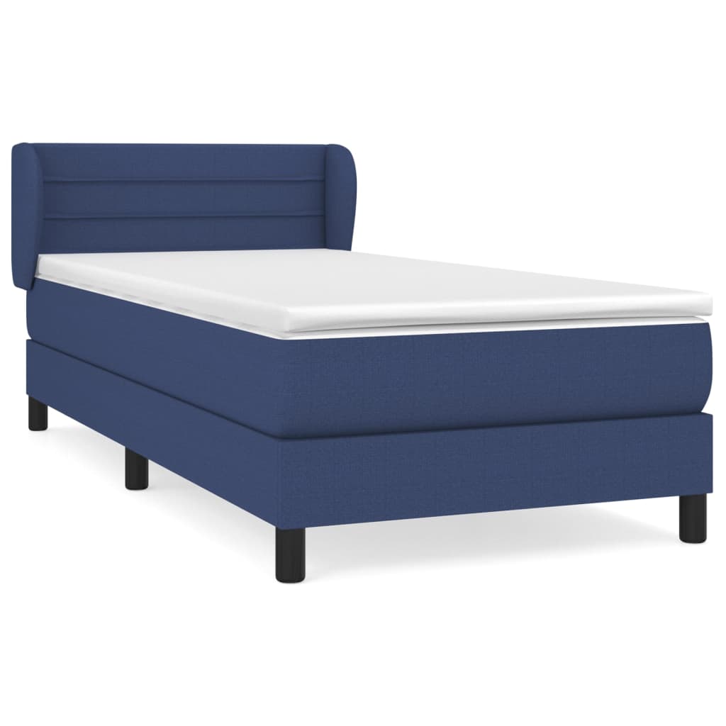 Boxspringbett mit Matratze Blau 90x190 cm Stoff