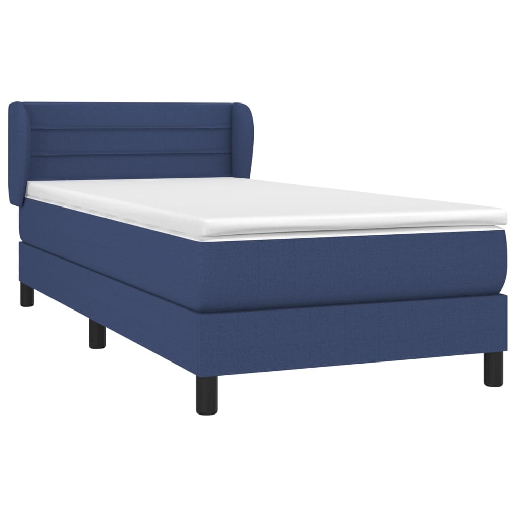 Boxspringbett mit Matratze Blau 90x190 cm Stoff