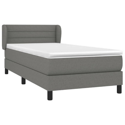 Boxspringbett mit Matratze Dunkelgrau 90x200 cm Stoff