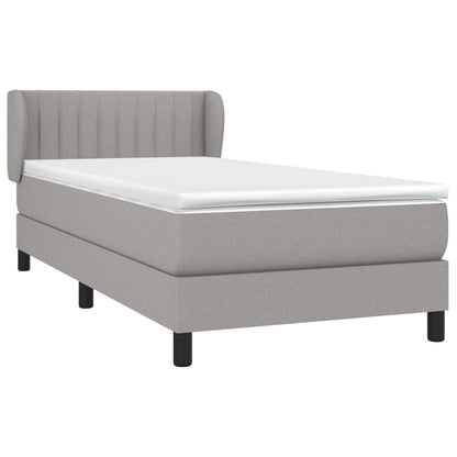 Boxspringbett mit Matratze Hellgrau 90x200 cm Stoff