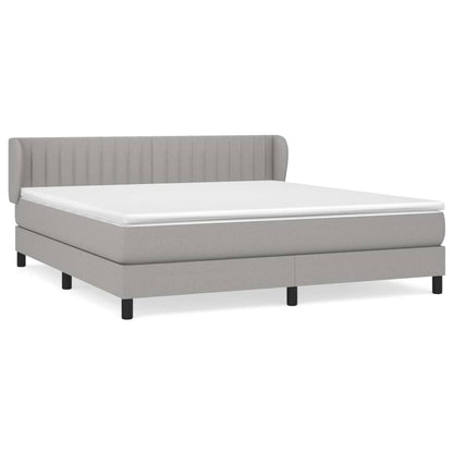 Boxspringbett mit Matratze Hellgrau 160x200 cm Stoff