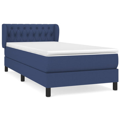 Boxspringbett mit Matratze Blau 100x200 cm Stoff