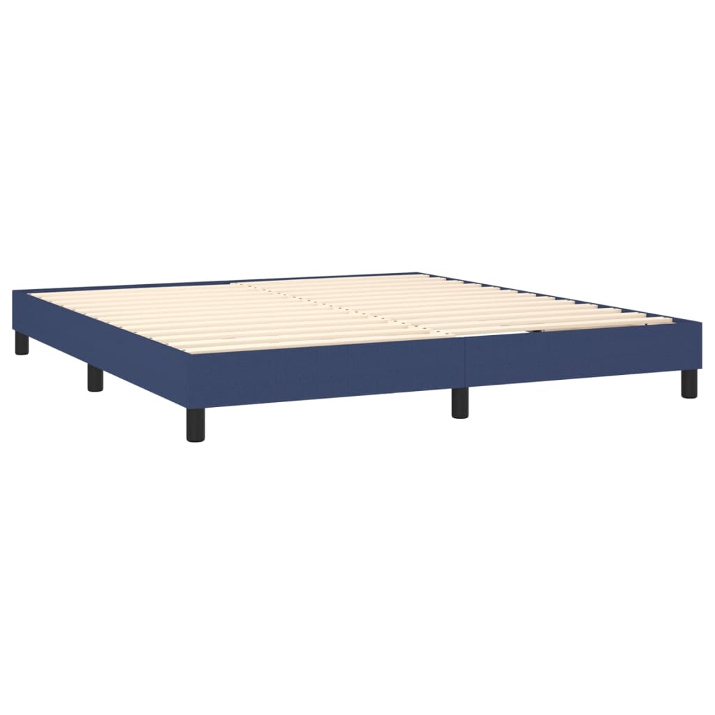 Boxspringbett mit Matratze Blau 180x200 cm Stoff