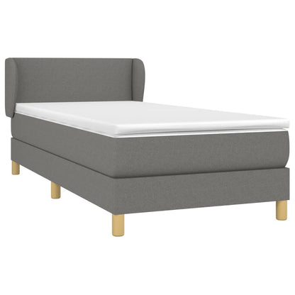 Boxspringbett mit Matratze Dunkelgrau 100x200 cm Stoff