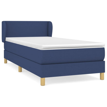 Boxspringbett mit Matratze Blau 100x200 cm Stoff