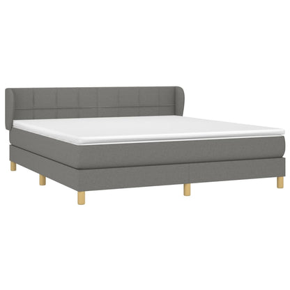 Boxspringbett mit Matratze Dunkelgrau 180x200 cm Stoff