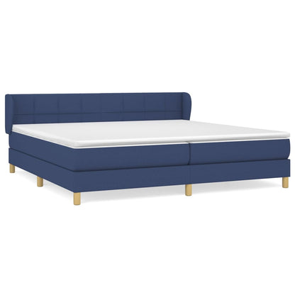 Boxspringbett mit Matratze Blau 200x200 cm Stoff