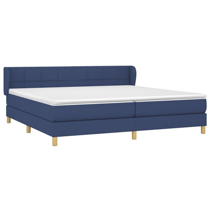 Boxspringbett mit Matratze Blau 200x200 cm Stoff