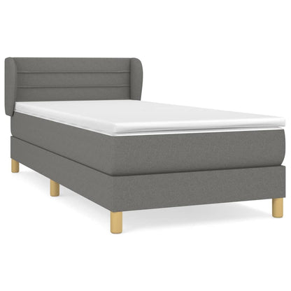 Boxspringbett mit Matratze Dunkelgrau 90x200 cm Stoff