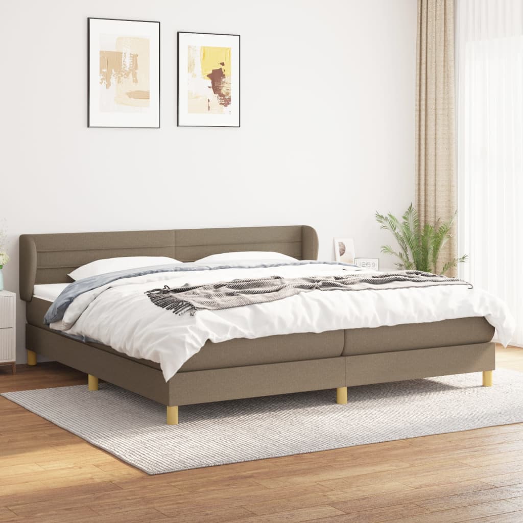 Boxspringbett mit Matratze Taupe 200x200 cm Stoff