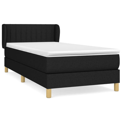 Boxspringbett mit Matratze Schwarz 90x200 cm Stoff